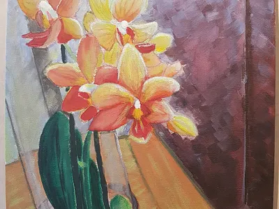 Orchids acrylics art dribbble flowers illustration orchids