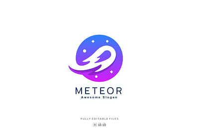 Meteor Colorful Logo 3d 3d letter abstract branding concept creative design illustration logo logo effect synthwave text effect typography ui