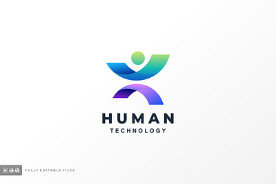 Colorful Logo 3d 3d letter abstract branding concept creative design gradient human illustration logo