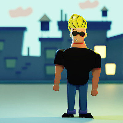 Johnny Bravo- Adobe Illustrator + Blender 3d 3d art branding cgi design illustration illustrator motion design motion graph vector