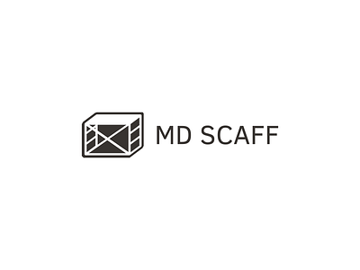 Logo For MD SCAFF black box construction cube ledder logo md metal minimal minimalist scaff tubes white