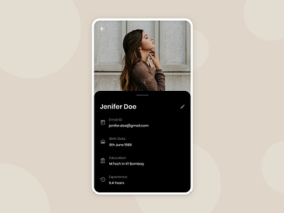 DailyUI 6 - User Profile 006 black card cardlayout darktheme design typo typography ui