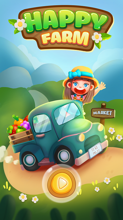 HAPPY FARM casual game illustraion illustrator photoshop