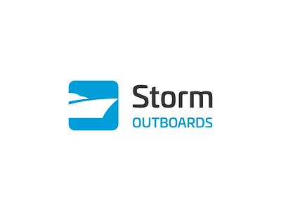 Logo For Storm Outboards 2 black blue boat logo minimal minimalist motor motorboat negative negative space sea space sport storm water white