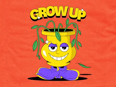 Grow Up 1930 1930s 90s cartoon character cool design cuphead flower grow up illustration motivation old cartoon old school pop culture positive retro vintage