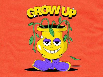 Grow Up 1930 1930s 90s cartoon character cool design cuphead flower grow up illustration motivation old cartoon old school pop culture positive retro vintage