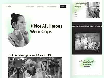 Health Workers Tribute Site - Design Exploration bold landing page figma gradient gradient landing page landing page landing page design site typography ui design uidesign ux design web design website design