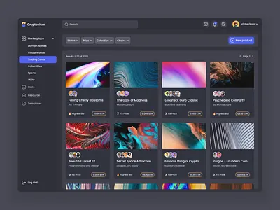 Cryptonium. NFT Marketplace ae after effects animation blockchain crypto cryptoart cryptocurrency dashboard design motion design nft nft marketplace ui ux uxui webapp website