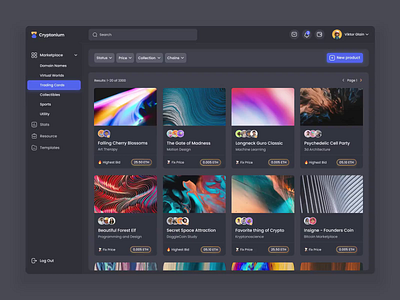 Cryptonium. NFT Marketplace ae after effects animation blockchain crypto cryptoart cryptocurrency dashboard design motion design nft nft marketplace ui ux uxui webapp website