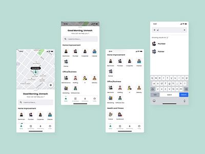 Homescreen - Helpify app (On-demand service app) app dailyui design flat homescreen minimal ondemand service app product design search ui service app uber for x ui uidesign ux