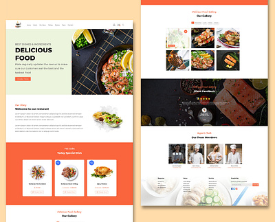 Restaurant Landing Page design direct message online order ui ux website