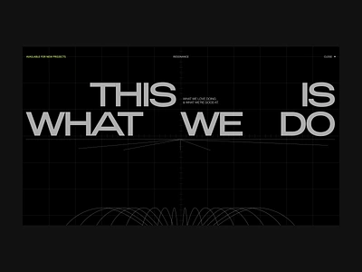 Resonance folio oscilloscope animation 3d adieu animation glitch glossy graphic design grid interface layout minimal motion graphics parallax resonance typography ui ux video web web design web ui