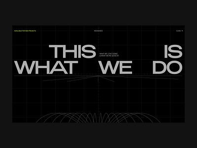 Resonance folio oscilloscope animation 3d adieu animation glitch glossy graphic design grid interface layout minimal motion graphics parallax resonance typography ui ux video web web design web ui