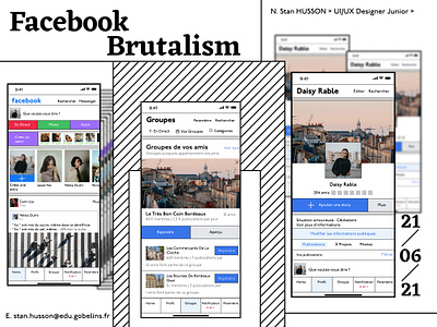 If facebook was in Brutalism 2021 design mobiledesign