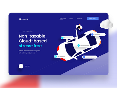 Website exploration for Cardata car data frontend icon illustration insurance landing product product design rebrand tax ui design ux ux design vehicle webdesign webflow website