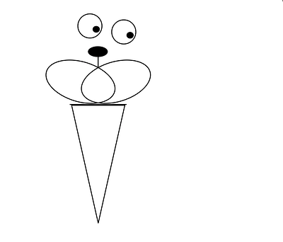 A bear eating gelato animal black and white design digital art gelato illustration logo