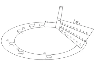 horse race at Piazza di Campo in Siena animal black and white design digital art horse illustration logo