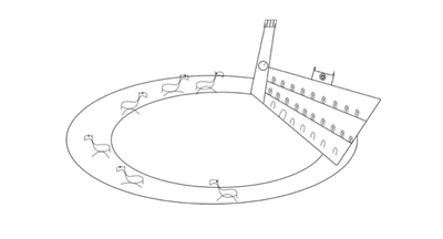 horse race at Piazza di Campo in Siena animal black and white design digital art horse illustration logo