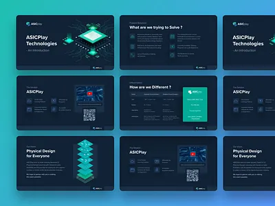 Presentation Deck for ASICPlay business deck dark theme deck flat design graphic design illustration powerpoint presentation slide slideshow startup