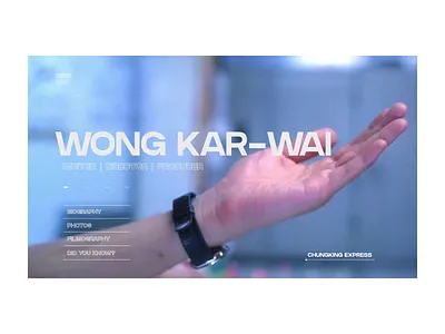 Wong Kar-Wai Website Concept - Exploring Wong animation app branding cinema design desktop film filmmaker graphic design homepage hong kong illustration logo mobile app movie ui design uidesign uxdesign web app website design