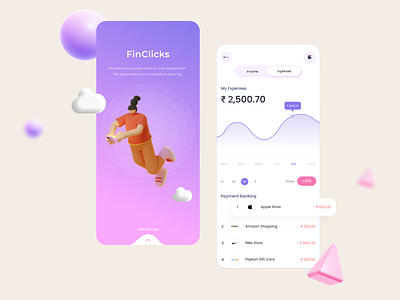 Fintech App Design app design illustration uidesign webdesign website design