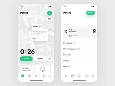 Parking App app interface ios minimal mobile design ui ui design ux