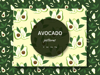 Avocado Patterns Set a series of patterns avocado avocado patterns eco design graphic design green fruits multicolored pattern patterns seamless patterns set of patterns striped patterns summer design summer fruits summer patterns vegan vegan design vegan patterns