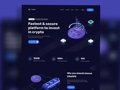 Crappo- Crypto currency website crypto design landing ui website