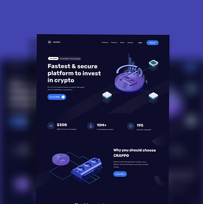 Crappo- Crypto currency website crypto design landing ui website