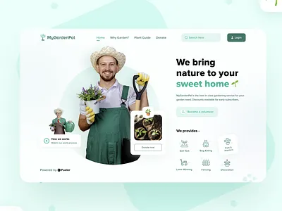 MyGardenPal UI Design agency website behance branding clean design clean ui design designer gardener gardening green illustration pastle colors ui uidesign uiux ux uxdesign web webdesign website