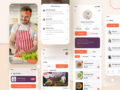 Food Delivery App UX/UI app design app ui chef app cook deliveryapp design food fooddelivery live chef mobile app trendy interface ui ui design ui trend user experience design user interface ux ux design uxui uxuidesign