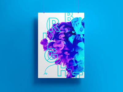 Bright design font photoshop poster style typography