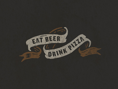 Branding banner beer bones pizza branding eat beer drink pizza illustrtaion