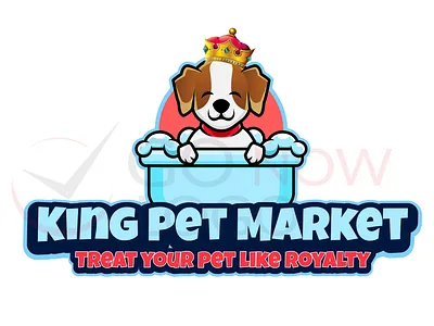 KING PET MARKET animation branding business logo design company logo design dog logo illustration logo logo design logodesign pet logo ui vector