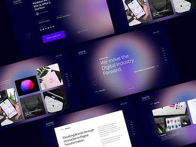 Creative Studio Portfolio of komé creative gradient hero landing page portfolio website