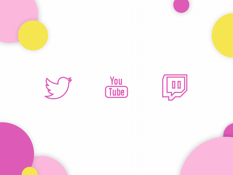 Social Media Icons animated animation icon icons media motion share smm social twitch twitter youtube