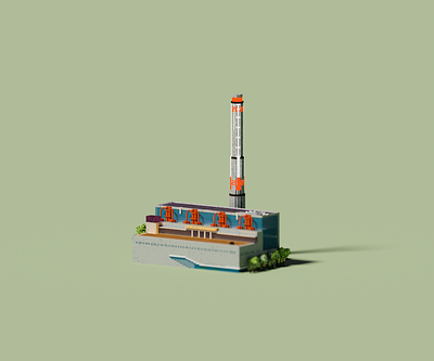 Public Building | Power Station of Art 3d architecture building design magicavoxel museum pixel pixelart space voxel voxelart