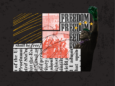 Juneteenth (June + Nineteenth) banner collage collage art digital collage digitalart editorial editorialillustration email graphic design illustration juneteenth mixed media social media socialmedia