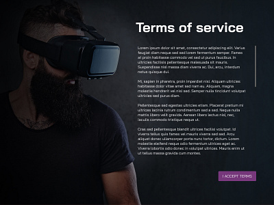 Daily UI 089 Terms of Service black daily ui 089 terms terms of service vr