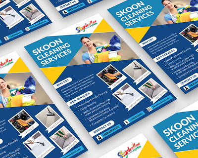 Skoon Cleaning Service Flyer Design brand design brochure brochure design cleaning service flyer flyer design graphics design illustration real estate real estate flyer