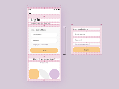 Spacing - Screen anatomy 3/3 android app design system figma ios login mobile password register sign up spacing work