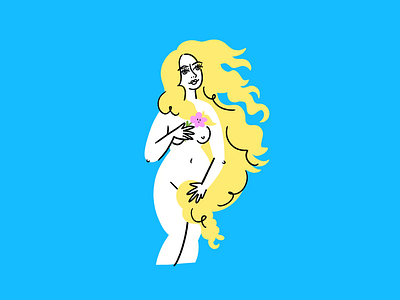 Peekaboob! 🙈🍈🤭🐚😉 boob botticelli classical art design doodle funny illo illustration lol sketch venus