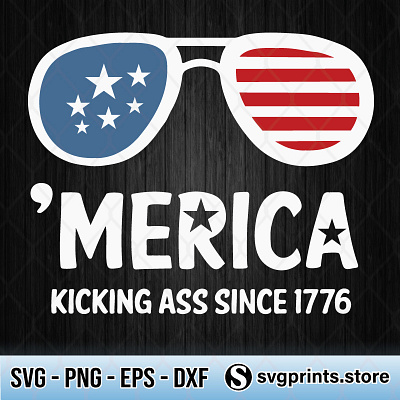 Merica Kicking Ass Since 1776 Patriotic 4th Of July america