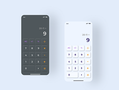 DailyUI 004 - Calculator app dailyui design neuromorphic design ui ux visual design