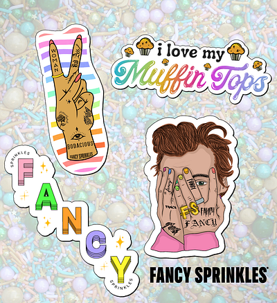 Sticker Pack for Fancy Sprinkles branding graphic design illustration lettering typography