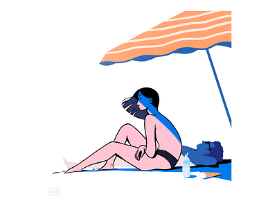 Shade on the sand colour design drawing fashion illustration style