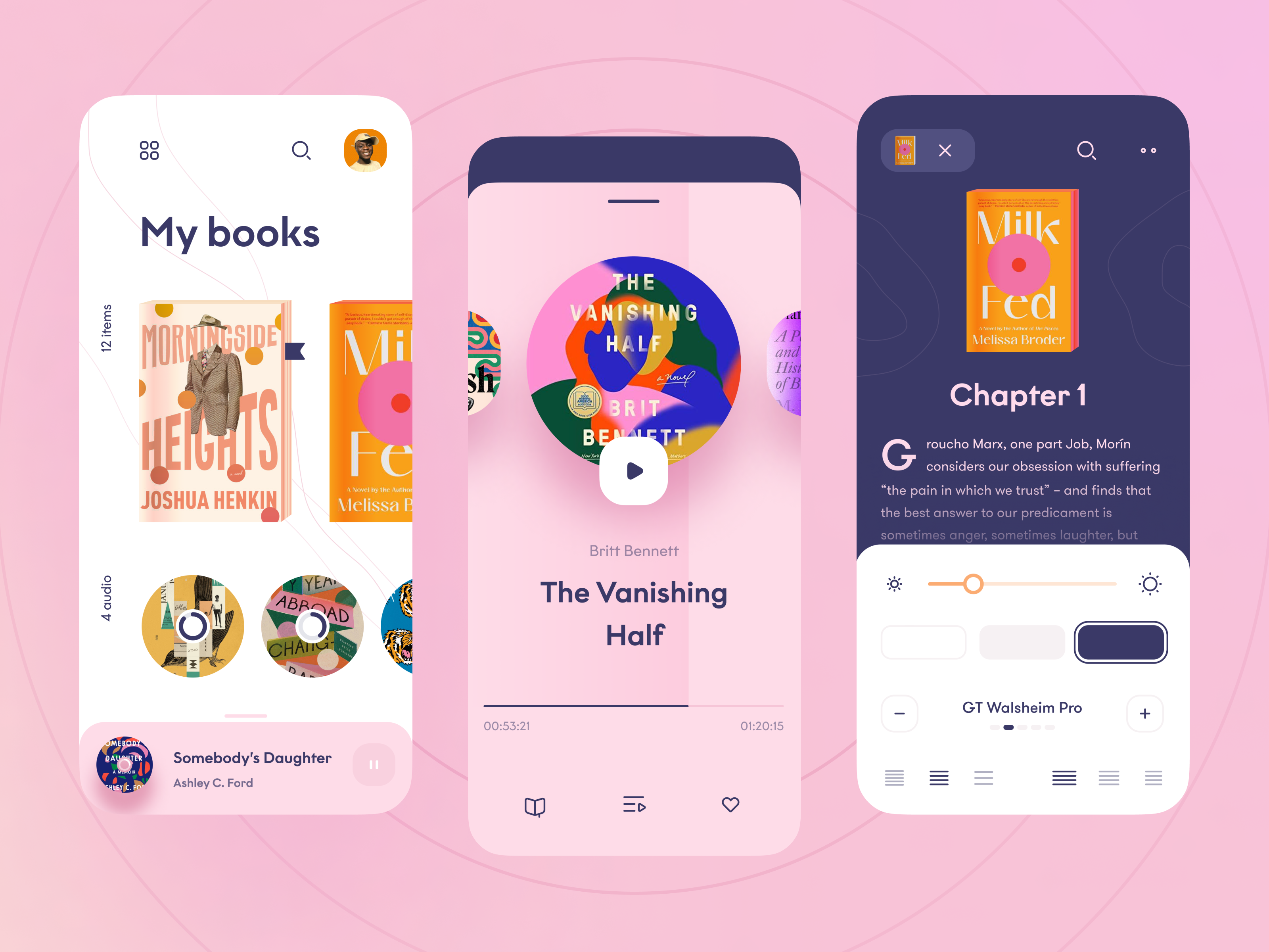 Books — Mobile App 📙 app audio book bookstore design icons illustration ios mobile ui ux