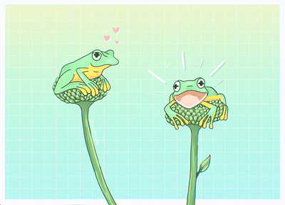Frogs Illustration design frog frogs illustration nature procreate