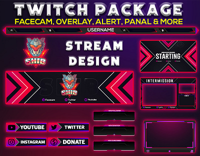 Gradient Professional Stream Design For Live Gamer graphic design stream stream design streamer twitch logo twitch overlay twitch overlay animation