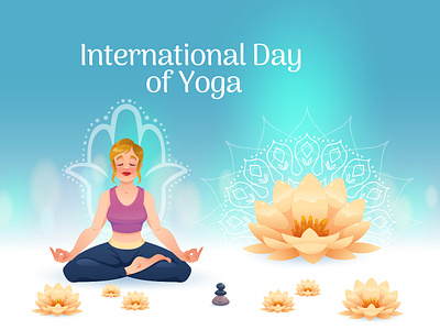 International Yoga Day 3d branding graphic design